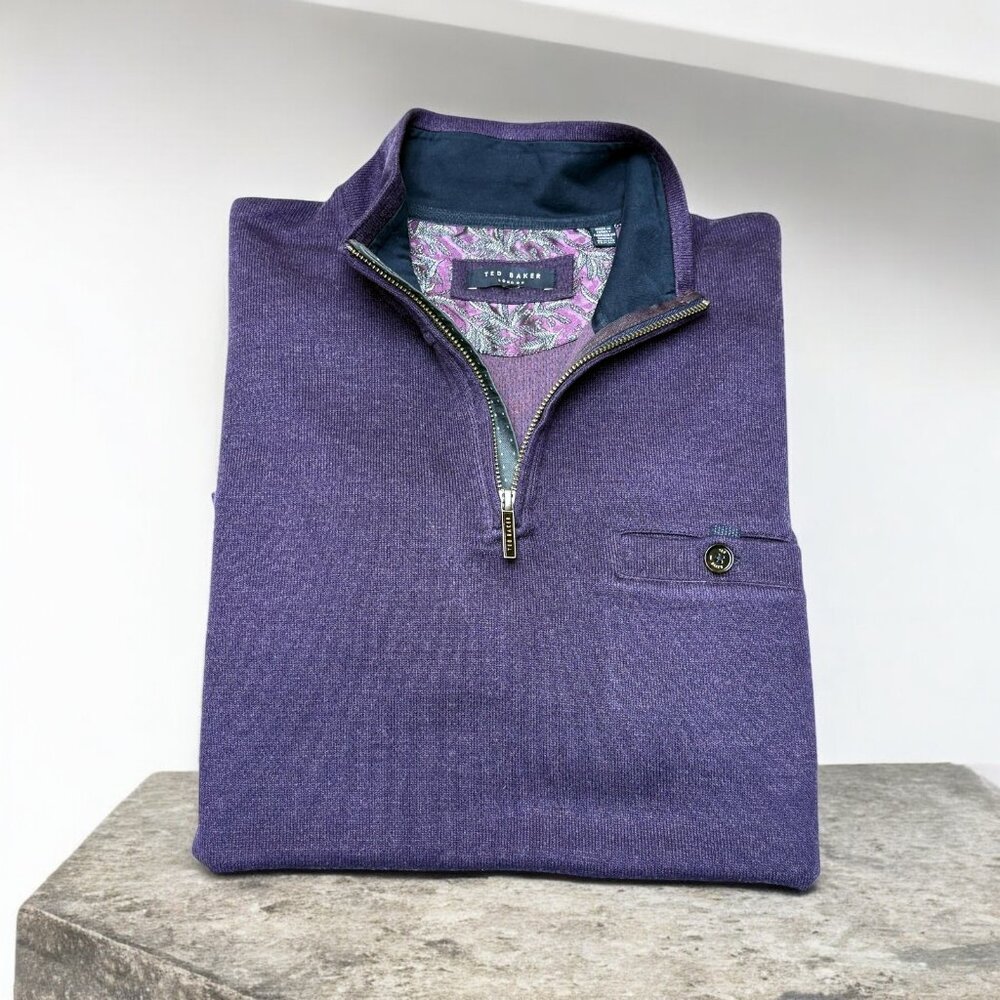 Ted Baker London Valerio Purple 1/4 Zip kit‎ Pullover